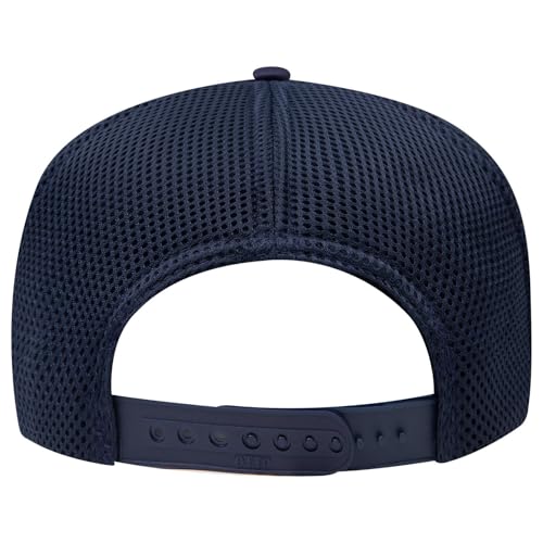 OTTO Cap 5 Panel High Crown Air Mesh Back Trucker Hat | Bulk Packs - color: 004 - Navy