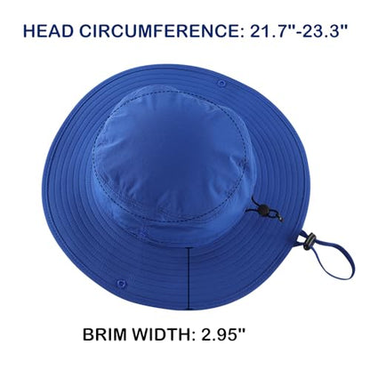 Connectyle Sun Hat for Men Women Outdoor UV Protection Safari Hat for Fishing Hiking Gardening Breathable Cowboy Hat UPF50 - color: Royal Blue
