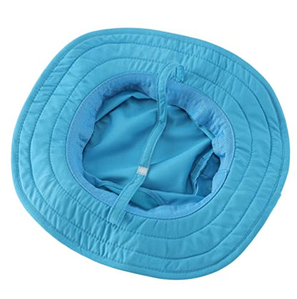 Connectyle Kids Sun Hat for Boys Girls Wide Brim Bucket Hat UPF 50+ Sun Protection Hat Breathable Summer Beach Hat - color: Peacock Blue