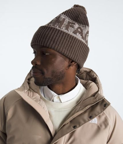 The North Face Unisex Adult Retro Cabin Beanie - color: Smokey Brown/White Dune