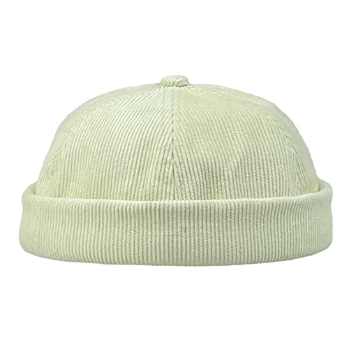 Vintage Old School Unisex Roll Cuff Brimless Sailor Docker Hat - color: 389-apricot