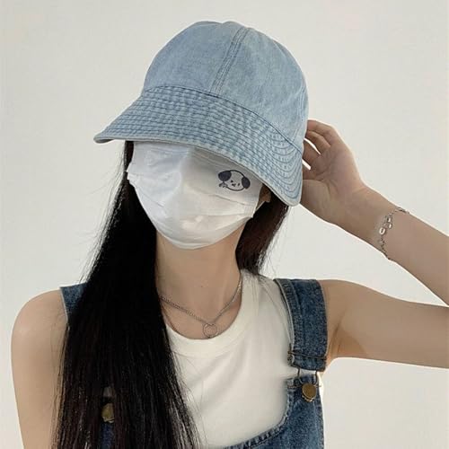 Summer Sun Hats Wide Brim UV Protection Sun Hat Beach Packable Visor for Women - color: Light Blue