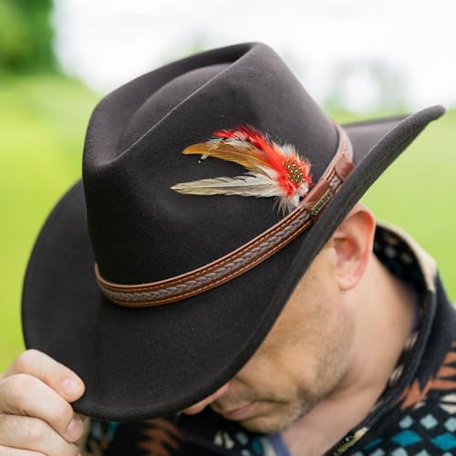 Outback Trading Unisex Adult's High Country Durable Wool Western Cowboy Hat with Brim Lock - color: Tanbark, size: Large