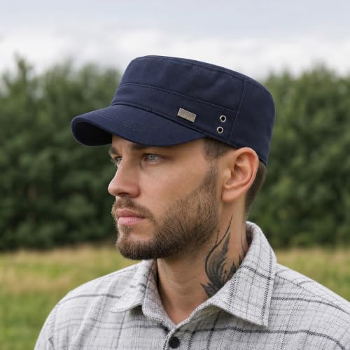 Unisex Basic Cadet Army Caps Everyday Military Style Hat - color: Navy Blue 2