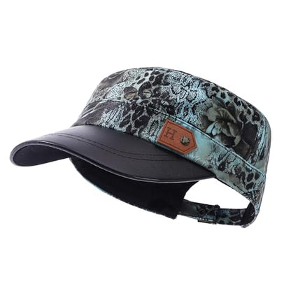 Men's Army Cap Short Brim Cadet Hats Trucker Dad Hat Army Military Flat Top Hats Short Bill Baseball Caps - color: Mg-jm2563-green