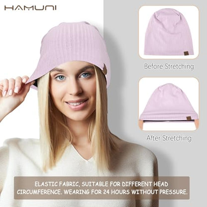 HAMUNI Slouchy Beanie for Men Women Soft Lightweight Chemo Headwear - color: Light Purple