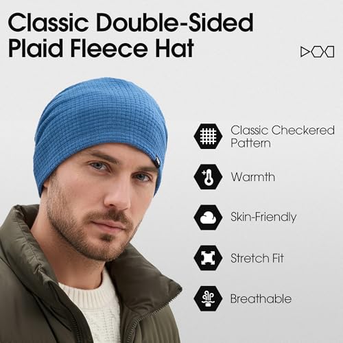 AUSFLUG Slouchy Beanie for Men Women Warm Lightweight Hard Hat Liner - color: Blue