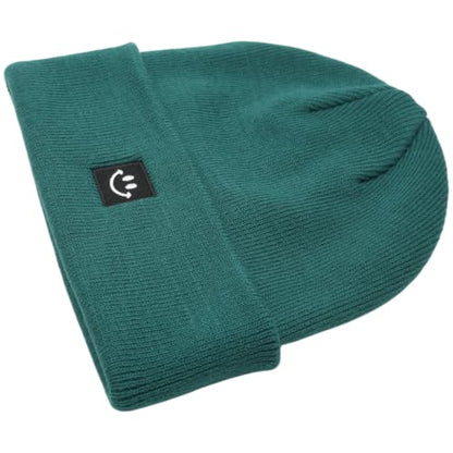 55cube Unisex Winter Beanie Hats Warm Thick Knit Cuffed Skullcaps - color: Dark Teal
