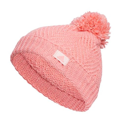 adidas Kids Twilight Ballie Pom Beanie - color: Semi Pink Spark/Sandy Pink/Twilight