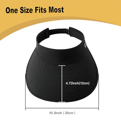 WANDER Sun Visor Hat Wide Brim Packable Large Beach Cap for Women - color: Black