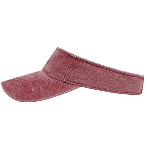 Sport Sun Visor Hats Cotton Ball Caps Empty Top Baseball Sun Cap for Men Women - color: Wine Red