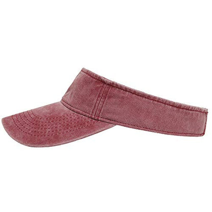 Sport Sun Visor Hats Cotton Ball Caps Empty Top Baseball Sun Cap for Men Women - color: Wine Red