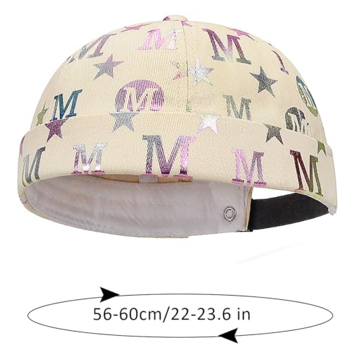 Dome Brimless Hats for Women Men Sailor Docker Beanie Cap Rolled Cuff Visorless Caps
