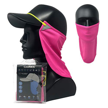 CoolNES - UV Sun Protection Neck Drape Adjustable Multifunctional 2 in 1 Face Covering for Outdoor Fishing - Unisex - color: Coolnes-pink