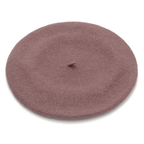 Wheebo Wool Beret Hat,Solid Color French Style Winter Warm Cap for Women Girls Lady - color: Cameo Brown