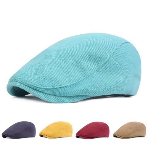 Classic Flat Cap for Men Adjustable Beret Newsboy Hat Breathable Cotton Golf Flat Cap Gatsby Driving Hunting Hat - color: Red