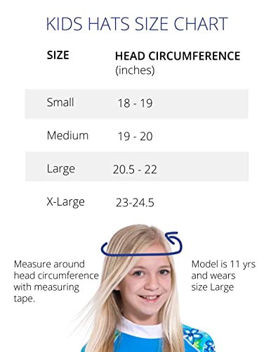 Girls Reversible Bucket Hat, UPF 50+ Sun Protection Sun Hat - color: Poppyberry, size: Medium