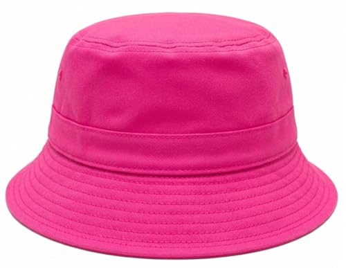 Premium Cotton Bucket Hat – Adjustable Size, Lightweight Sun Hat for Men & Women, Outdoor Summer Travel & Beach - color: Hot Pink