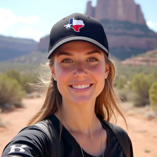 Embroidered State Flag Trucker Hat Mesh Adjustable Snapback Baseball Cap for Men Women - color: Texas