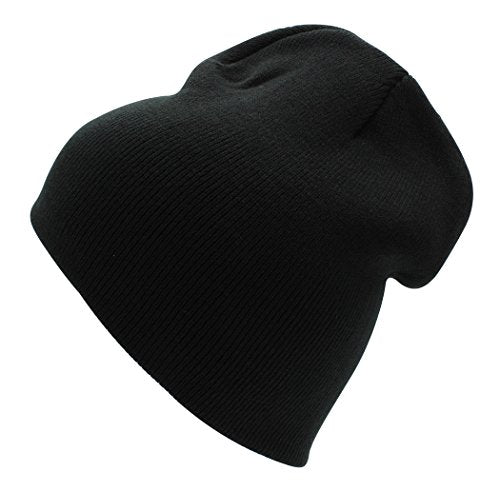Top Level Short Plain Beanie - Winter Unisex Plain Knit Hat