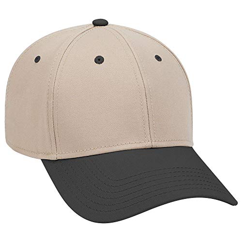 OTTO 6 Panel Low Profile Superior Cotton Twill Cap - color: Blk/Kha/Kha