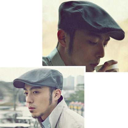 PHEZEN Men Cotton Flat Cap Ivy Gatsby Newsboy Hat Summer Driving Scally Cap Beret - color: Light Green
