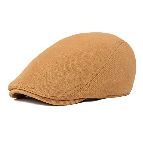 VOBOOM Men's Cotton Flat Ivy Gatsby Newsboy Driving Hat Cap - color: Khaki