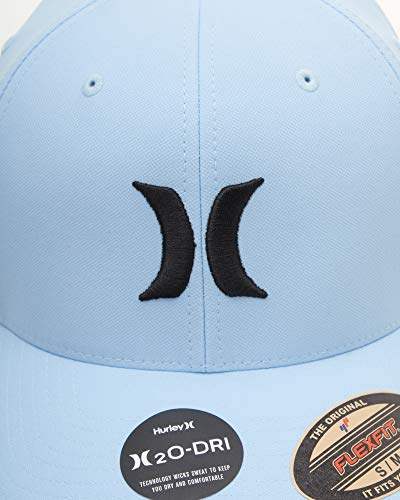Hurley Men's Caps - One & Only Flexfit Baseball Cap - Fitted Hats for Men (S-XL) - color: Blue, size: Small-Medium