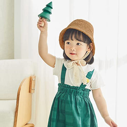 pureborn Baby Toddler Girls Straw Sun Hat Summer Beach Hat - color: Brown-1, size: 2-5T