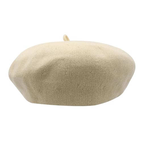 Women Beret Hat French Parisian Style Beanie Hats Vintage Painters Cap Artist Hat - color: Beige 4#