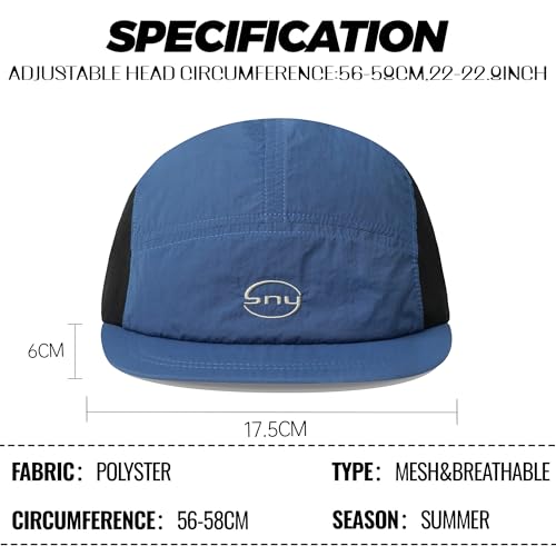 Croogo Mesh 5 Panel Hat Quick Drying Running Baseball Cap for Outdoor - color: Blue