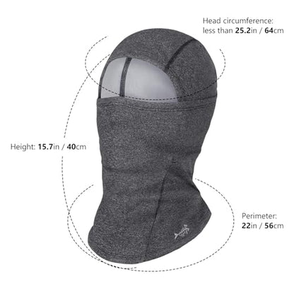 BASSDASH Winter Balaclava Fleece Ski Mask Ninja Hood Neck Warmer Fishing Hunting - color: Dark Heather Grey