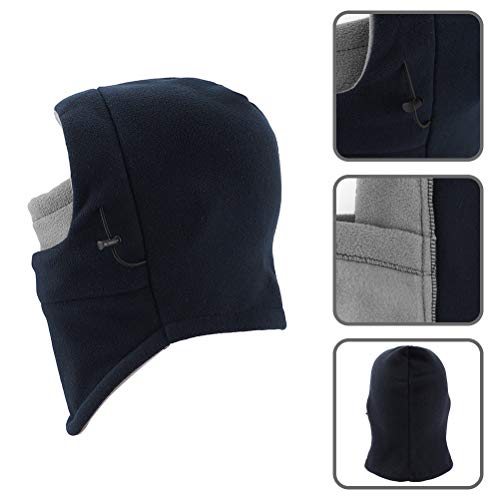 Balaclava Ski Mask 2 Pcs, Windproof Warm Winter Mask for Men & Women - color: Black+dark Blue/Gray