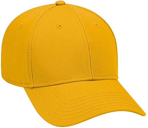 Ashen Fane 6 Panel Structured Low Profile Superior Cotton Twill Basic Baseball Hat - color: Gold