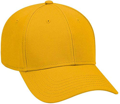 Ashen Fane 6 Panel Structured Low Profile Superior Cotton Twill Basic Baseball Hat - color: Gold
