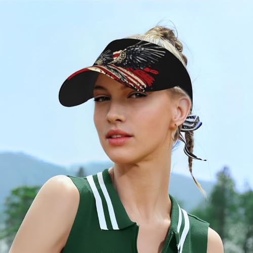 United States 250th Anniversary Hat America Patriotic Visor Caps for Women Men Adjustable Sun Hat - color: Bald Eagle With American Flag 10