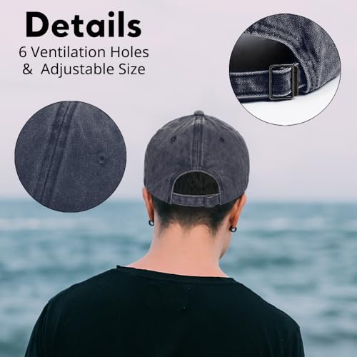 Fishing Adjustable Cotton Baseball Cap, Funny Trucker Hat Gift for Men Women Grandpa Dad Fishing Lover Fisherman - color: Navy Blue
