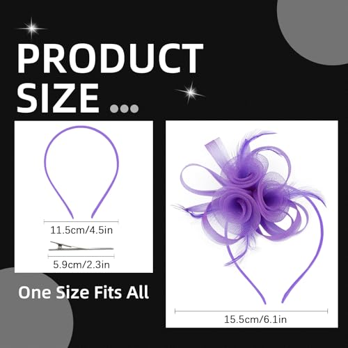 Fascinators Hats for Women Fascinator Headband Tea Party Derby Hats - color: Purple