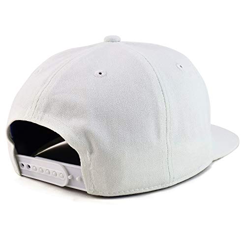 Trendy Apparel Shop Plain Unstructured 5 Panel Flat Bill Snapback Baseball Cap - color: White