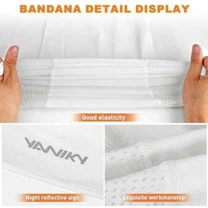 YANIKY Bandanas Skull Caps for Men, Women Skull Cap Helmet Liner Dew Rags - color: White