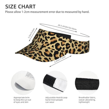 Sun Visor Hats Adjustable Open Top Sport Hat for Golf Women/Men - color: Leopard