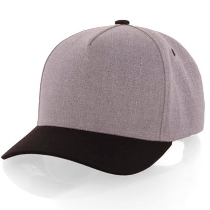 Daxton Men Original Trucker Hat Cotton Twill with Adjustable Snapback 5 Panel A-Frame Cap - color: 2 Pack - All Black, Heather Gray Black
