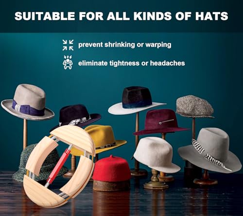 Hat Stretcher 4 Way, Hat Stretcher for Fitted Hats Size 6 7/8 to 8 1/2 - color: 4way Red