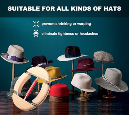 Hat Stretcher 4 Way, Hat Stretcher for Fitted Hats Size 6 7/8 to 8 1/2 - color: 4way Red