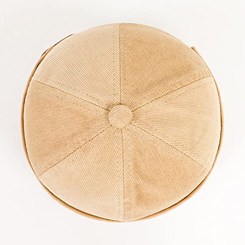 Men Hats Docker Cap Hats Beanie Sailor Cap Worker Hat Rolled Cuff Retro Brimless Hat with Adjustable - color: 7019-khaki