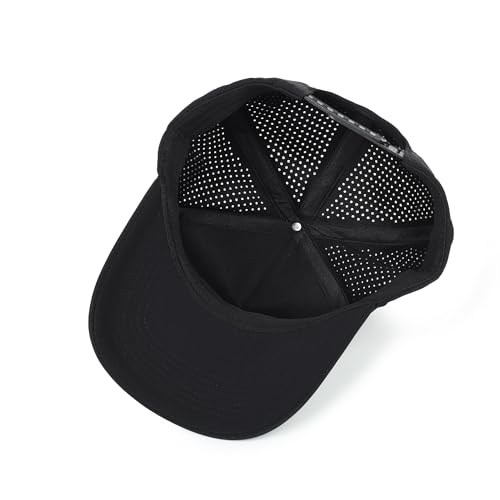 5 Panel Baseball Cap Quick Dry Mesh Snapback Hat for Women Men - color: Black*4