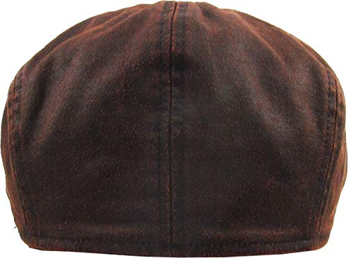 KBETHOS Leather Ascot Made in USA Ivy Collection Classic Newsboy Caps - color: (E) Pu Leather - Copper, size: Small-Medium