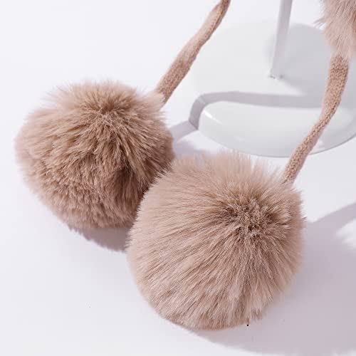 HUAMULAN Women Winter Sherpa Knit Beanie Hats Fleece Lined Ear Flaps - color: A3-m1399-naibai