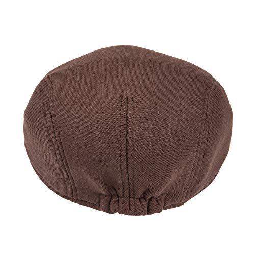 FEINION Men Cotton Newsboy Cap Soft Fit Cabbie Hat - color: Brown