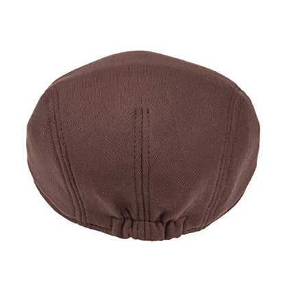 FEINION Men Cotton Newsboy Cap Soft Fit Cabbie Hat - color: Brown